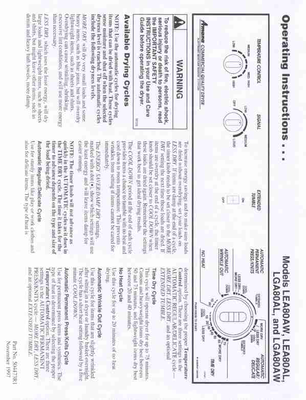 Amana Clothes Dryer LGA80AL-page_pdf